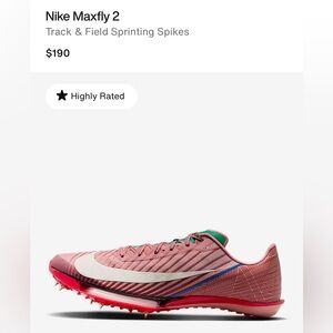 Nike Pink and Red Sprinting Spikes